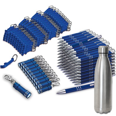 Werbe-Sparset Metall, 321-tlg., inkl. Gravur, blau